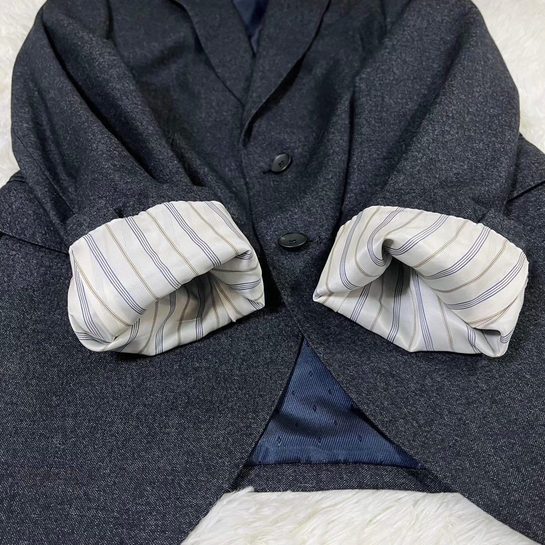 美品 ムッシュニコル エクストラ×ルイジボット シルク混 スーツ グレー 46