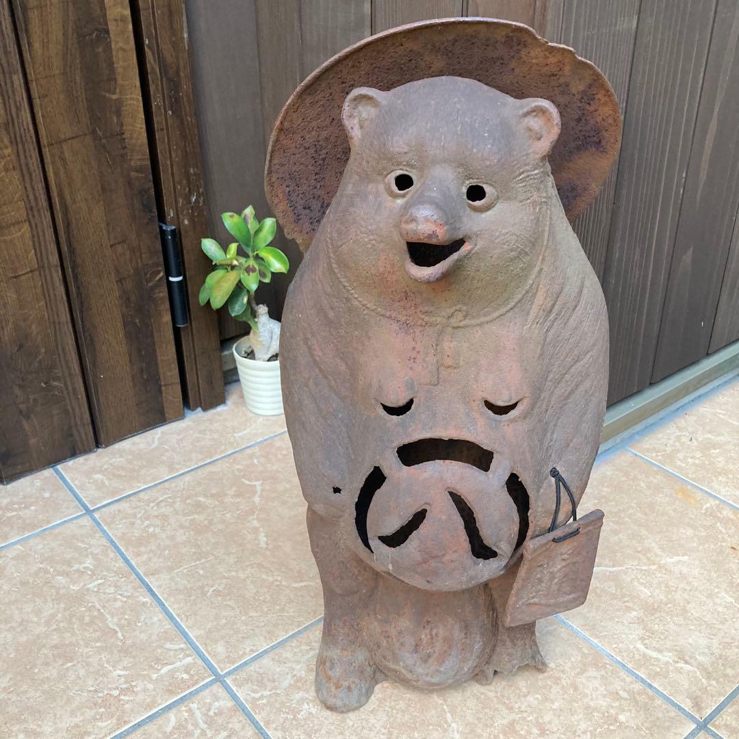 たぬき狸レトロ鉄製　柳森神社おたぬき様　福寿神の狸　STEINS;GATE信楽焼