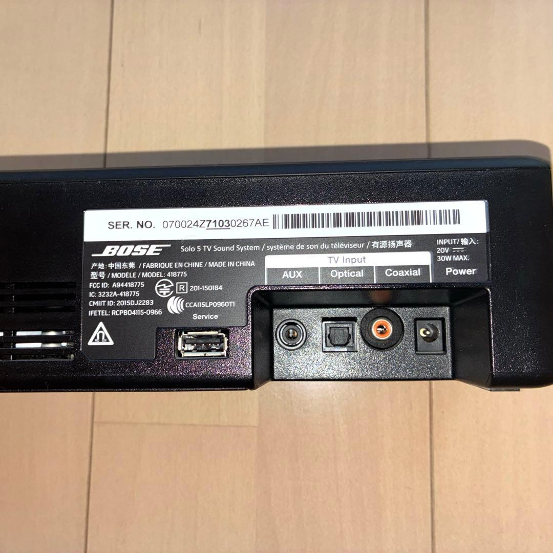 Bose Solo5 TV sound system サウンドバー リモコン付