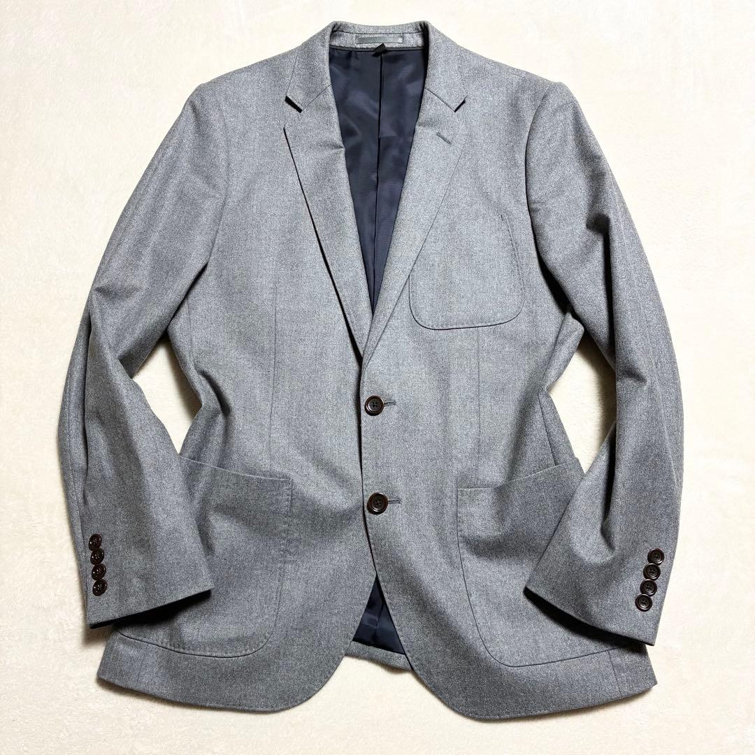 【美品】J.CREW☆カノニコ☆ウールジャケット☆ライトグレー☆フランネル生地☆