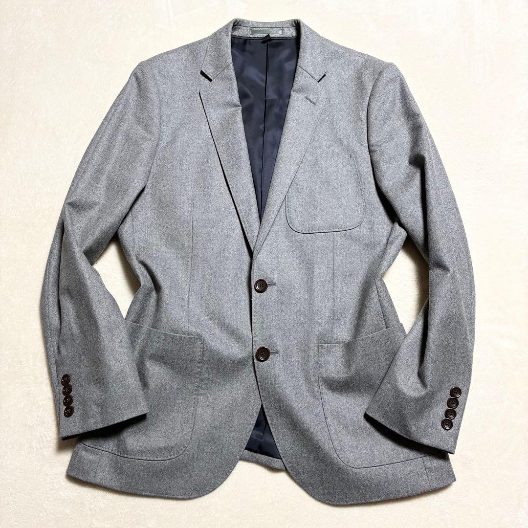 【美品】J.CREW☆カノニコ☆ウールジャケット☆ライトグレー☆フランネル生地☆