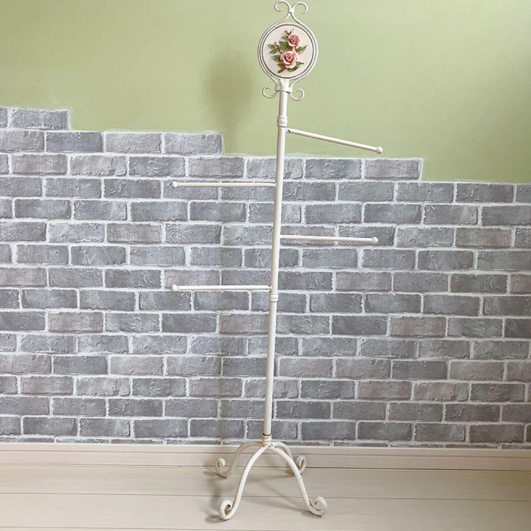 【専用】アンティーク調 アイアン製ポールハンガー、オットマン2点おまとめ