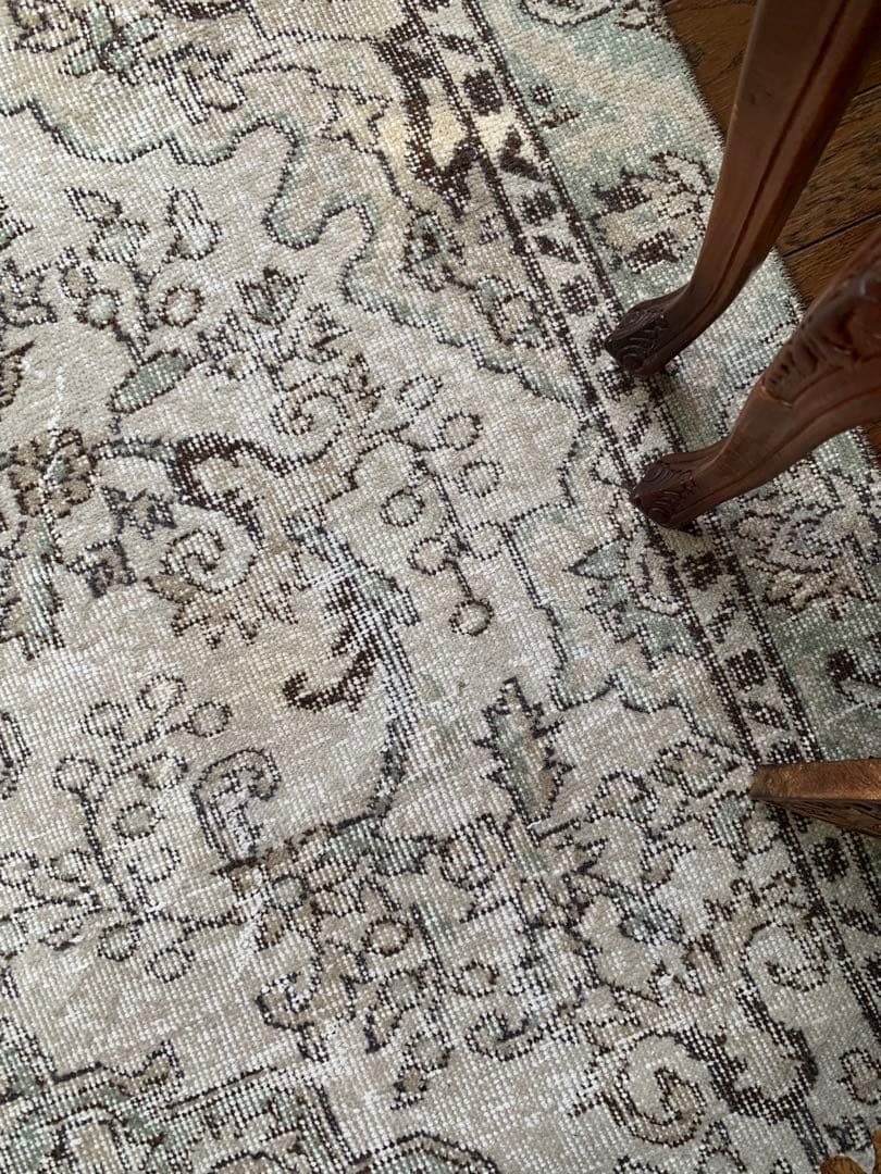 超大判　242×135 アイボリー　トルコヴィンテージラグ メダリオン