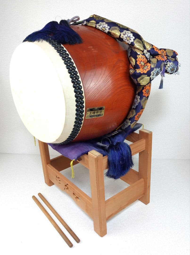 K.G【上鳴保証】和太鼓　欅切り抜き胴　台なし　*AN32