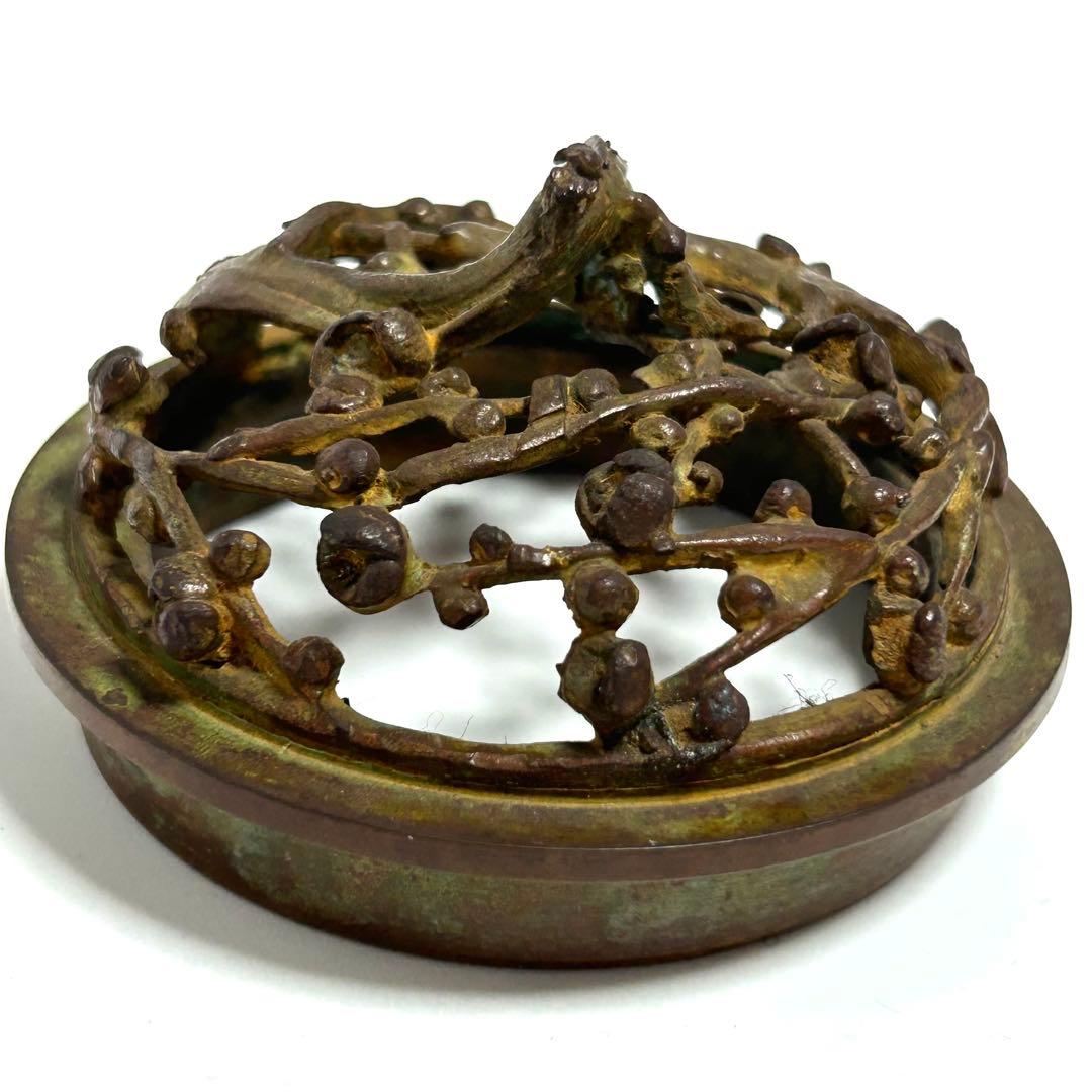高岡銅器　蝋型鋳銅香炉　平井昇(昇甫)造/日展作家　共箱入　香道具　床飾　置物