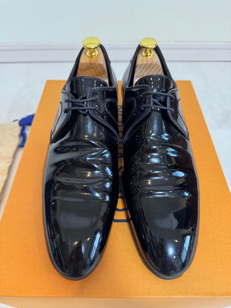 LOUIS VUITTON ダミエ 革靴 エナメルシューズ 裏張り済み