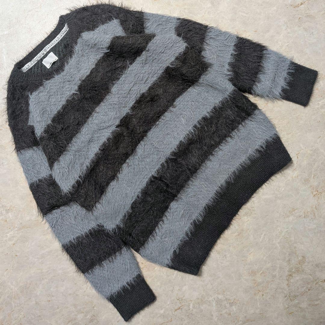 名作★廃盤品ナンバーナイン フェザーファーヤーンシャギーニットセーターアッシュ1