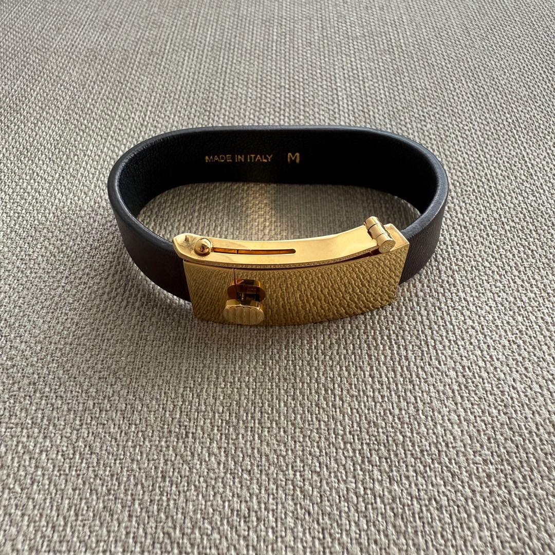 CÉLINE セリーヌバングル サイズM 本革レザー ブラウン