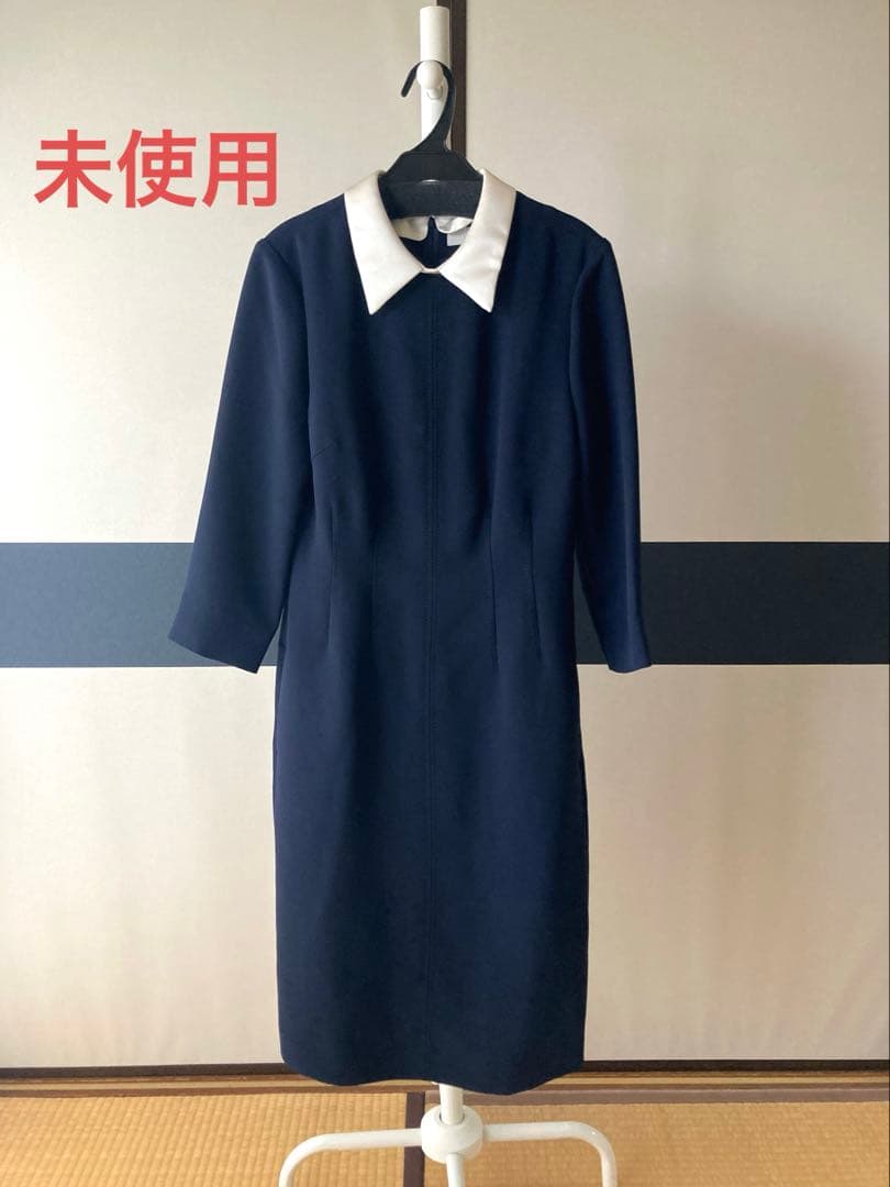 未使用★CELFORD セルフォード　襟付き2wayワンピース　紺　ネイビー38
