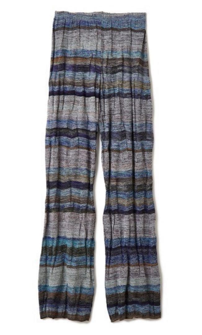 値下げPERVERZE Wave Border Loose Knit Pants