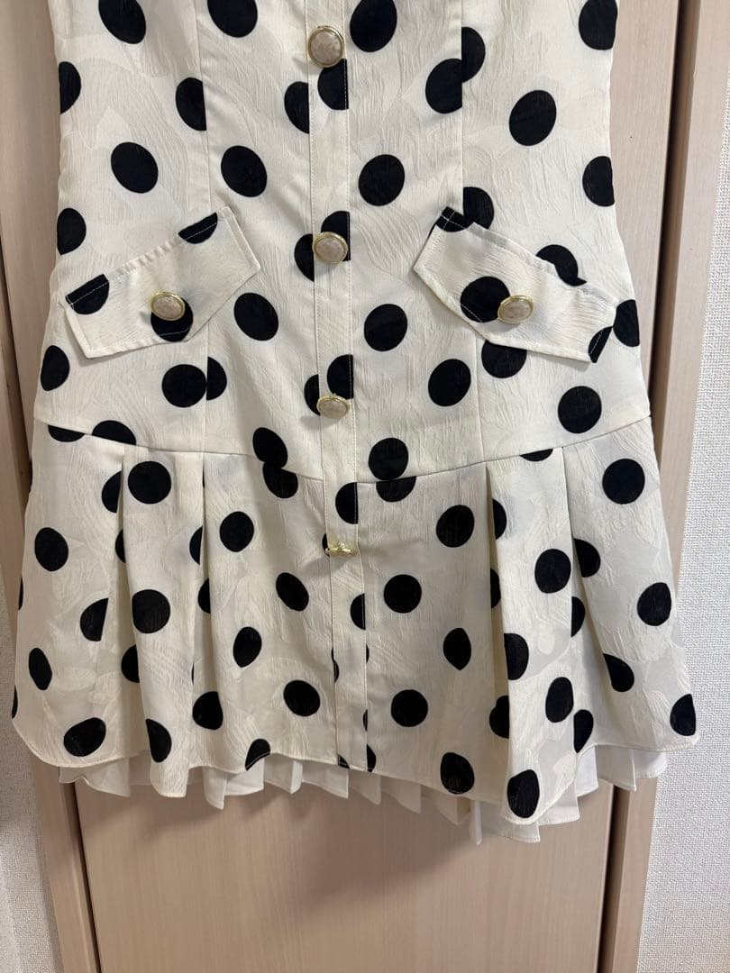 エルケイドレス　ドット柄フレアドレス