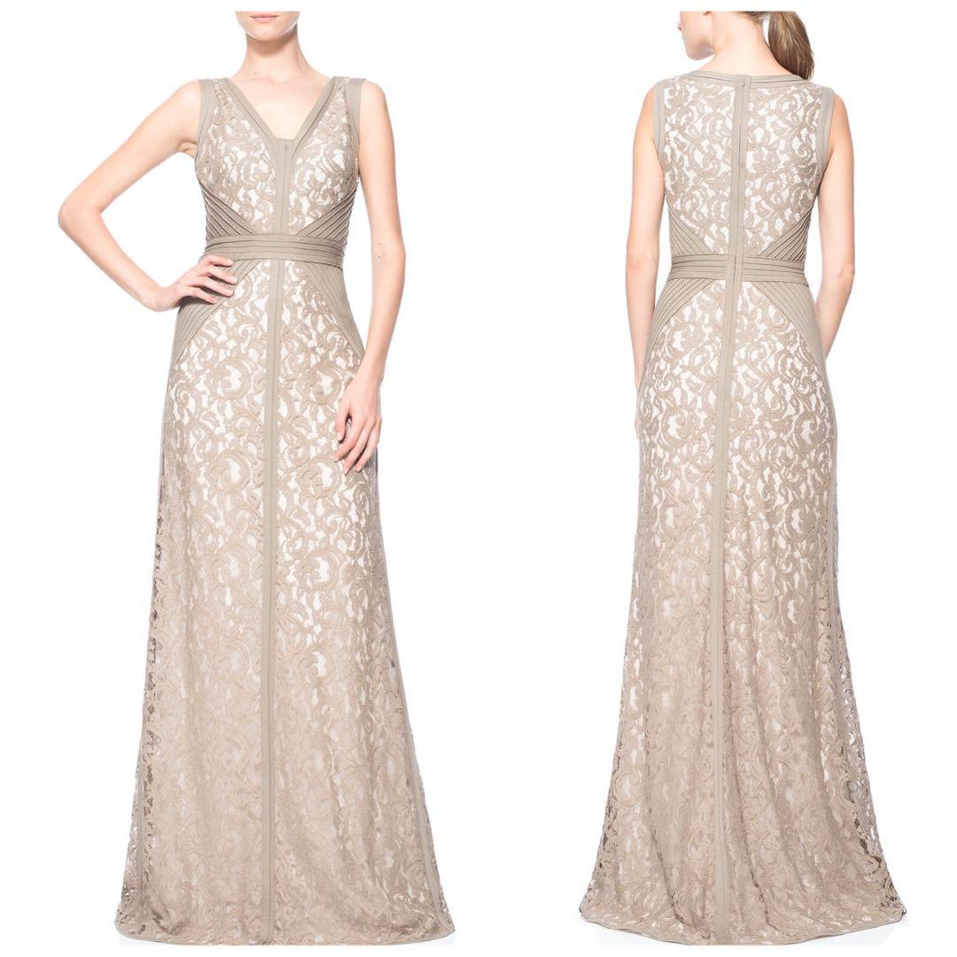 【美品 大きいサイズ12】タダシショージ 総レース ピンタック ロングドレス