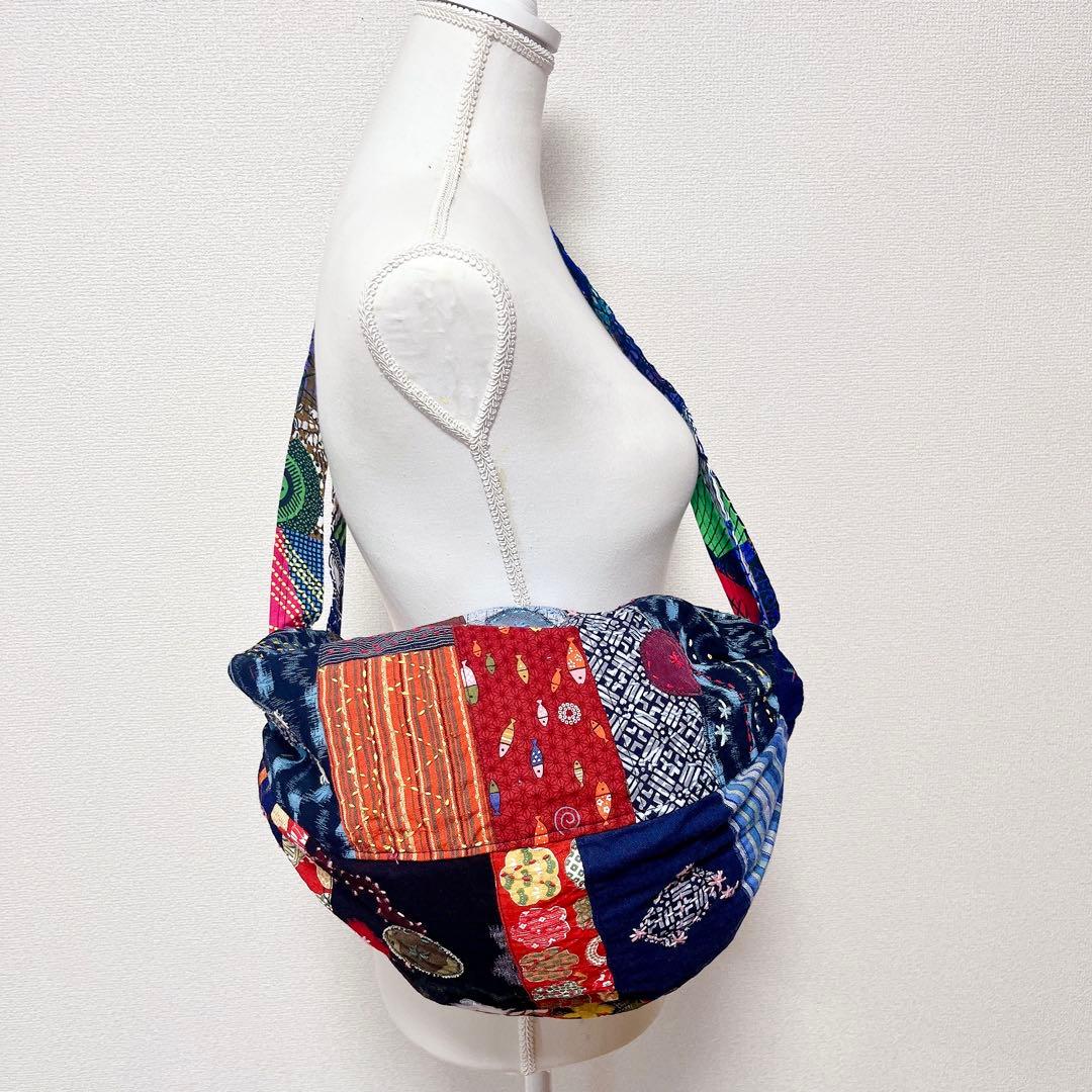 【78番】ハンドメイド　和柄　刺し子とパッチワークのリュック　男女兼用