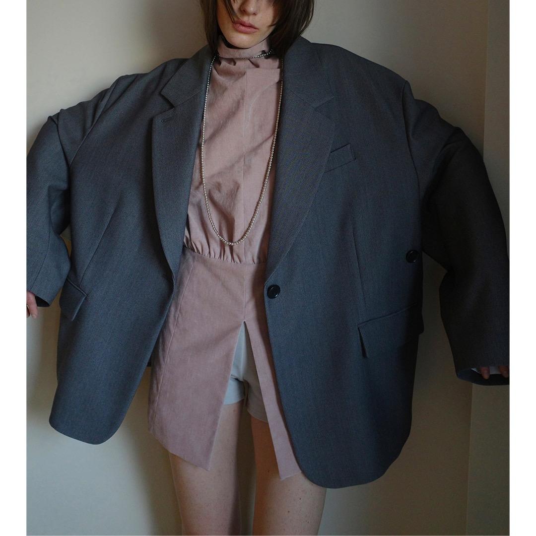 CLANE 25AW 2WAY TAILORED OVER JACKET グレー