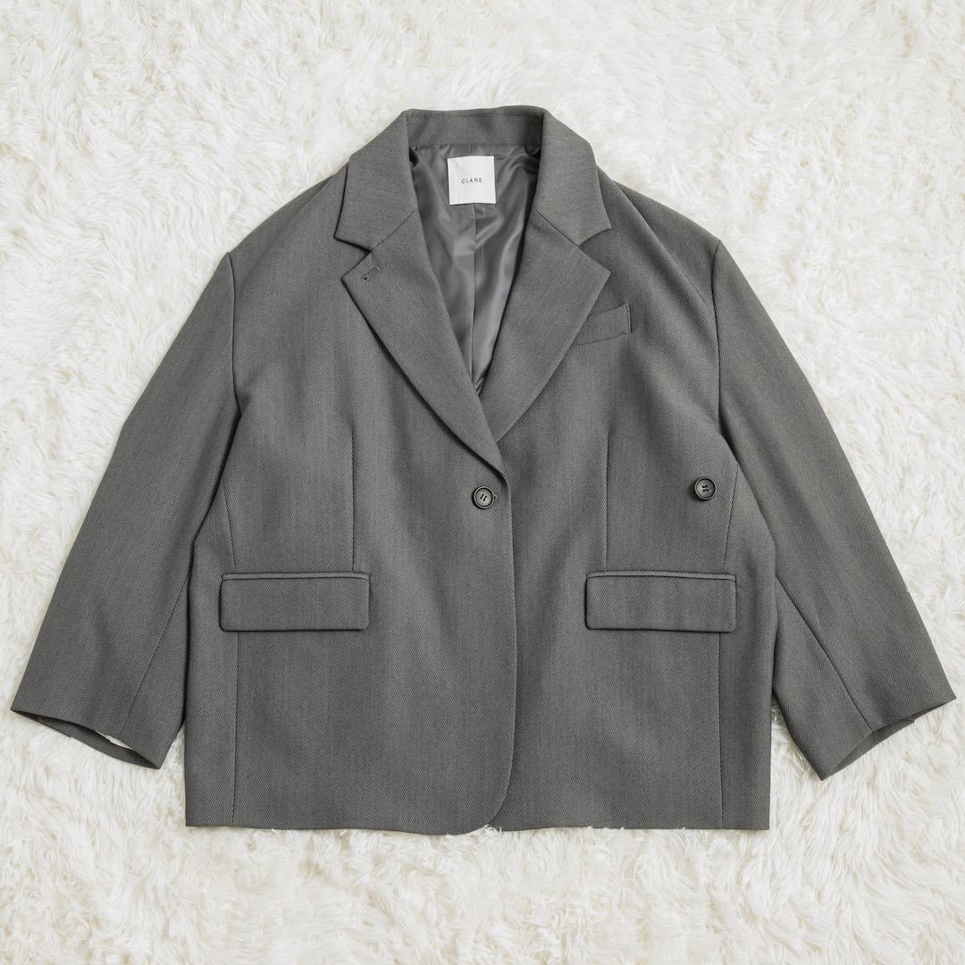 CLANE 25AW 2WAY TAILORED OVER JACKET グレー
