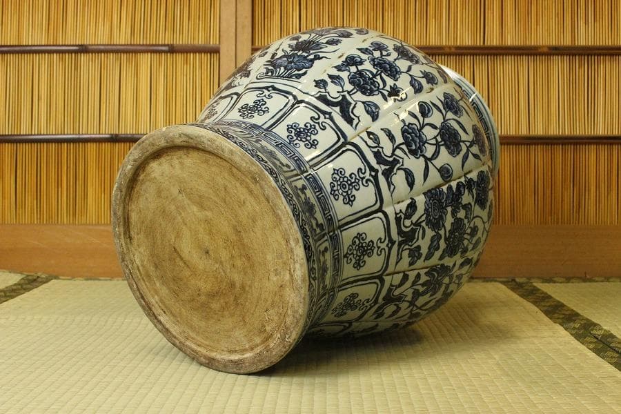中国美術 青花枝花紋 壺 高49cm(A595)