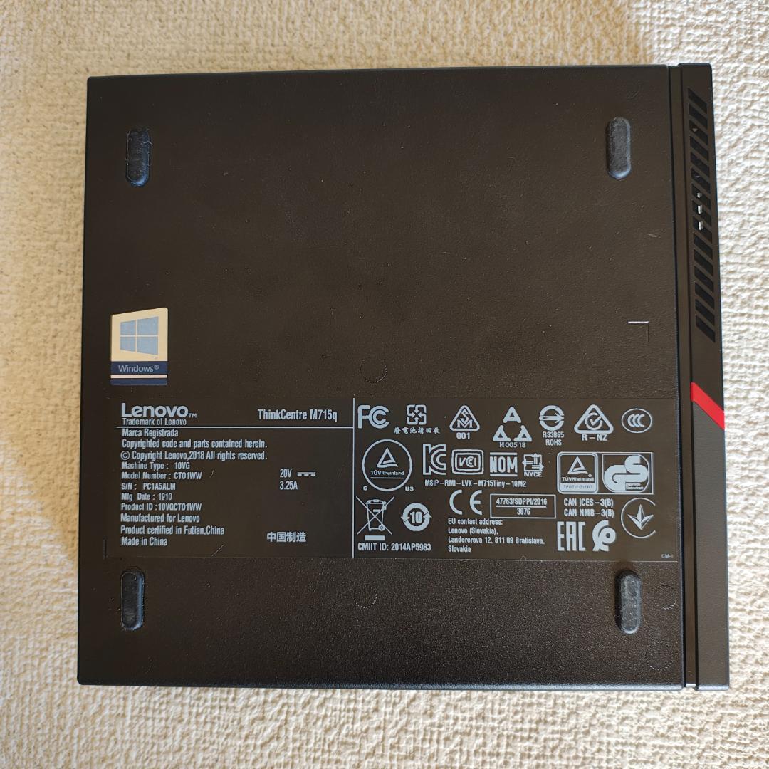 美品：ThinkCentre M715q/16GB/ssd256/hdd320