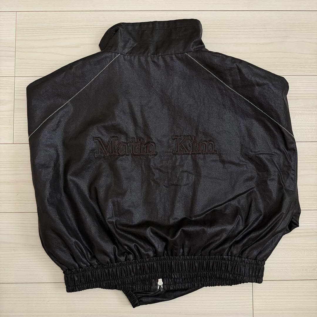 Matin Kim マーティンキム ダークブラウン ジャケット 短丈 韓国　ロゴ