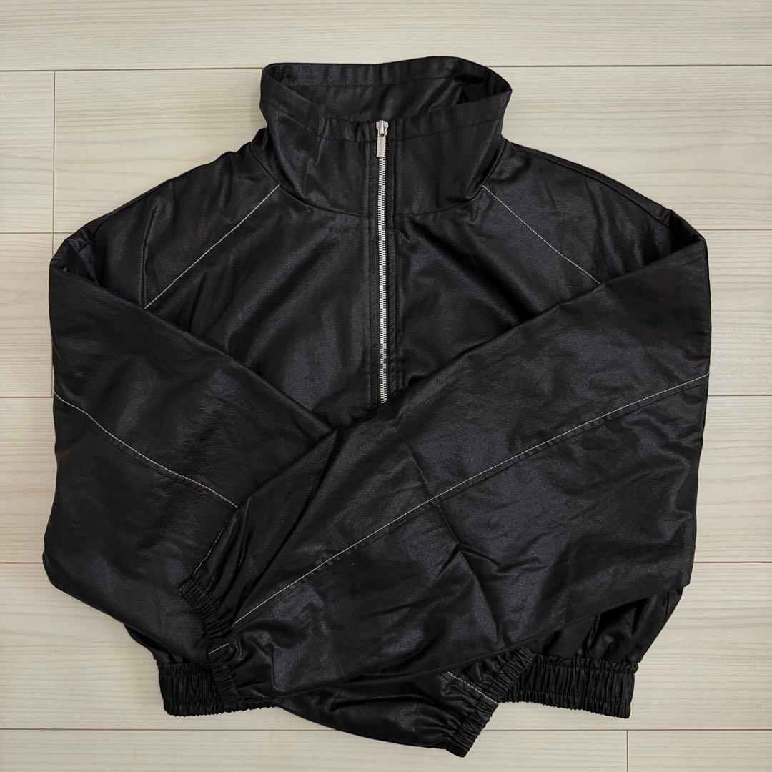 Matin Kim マーティンキム ダークブラウン ジャケット 短丈 韓国　ロゴ