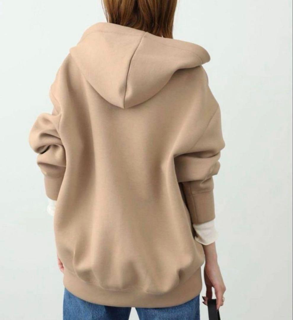 新品タグ付き スローブイエナ ボリュームジップアップ フーディ キャメル2024