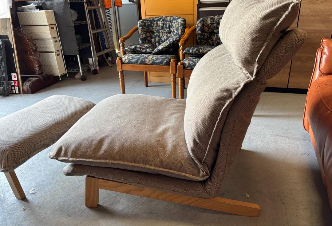 MUJI 無印良品 ハイバックリクライニングソファオットマンセット Used