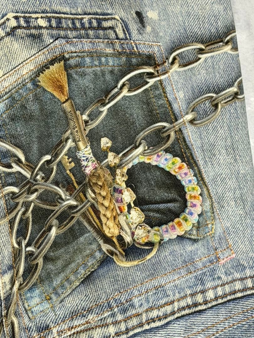 Acne Studios 1981M トロンプルイユ キーチェーンデニム