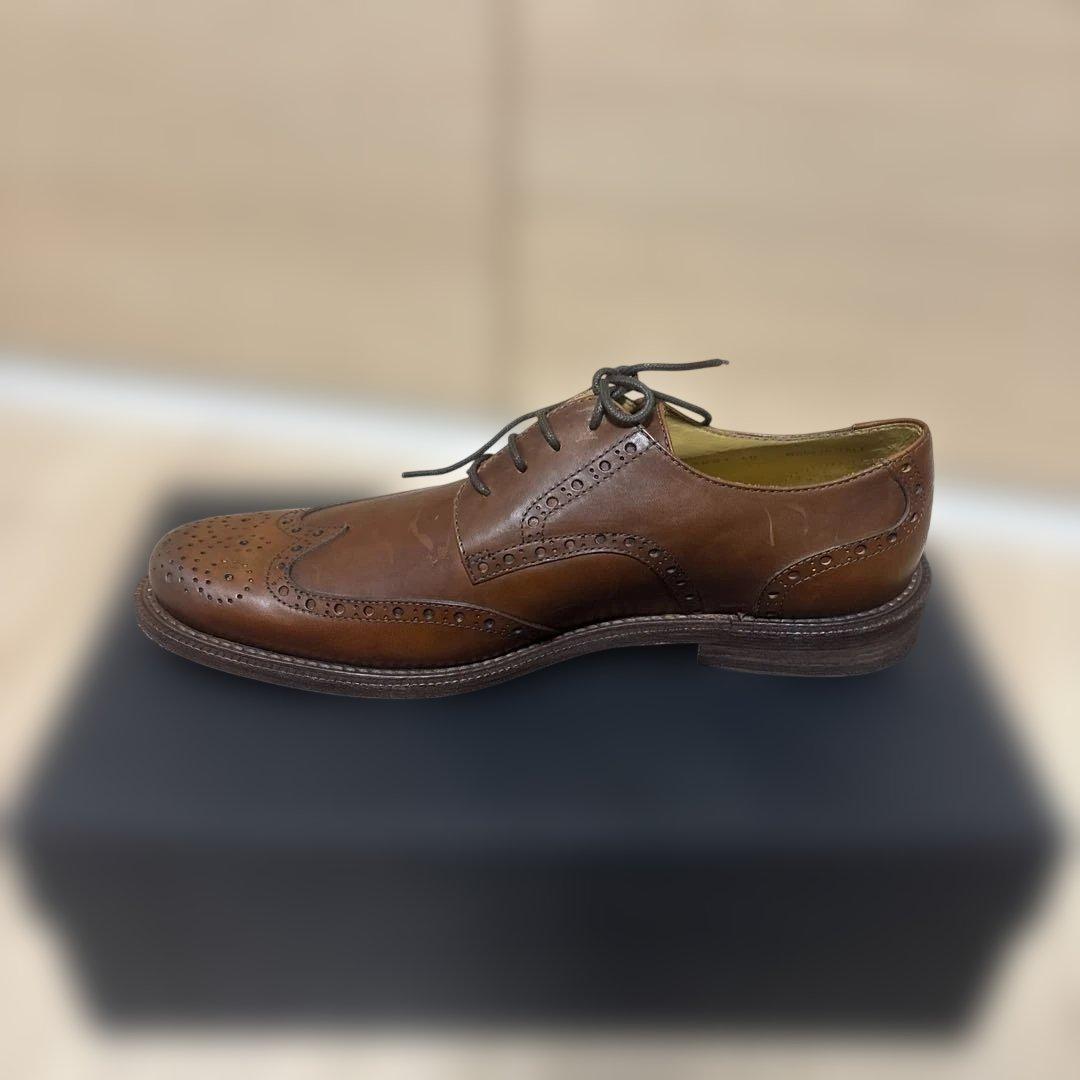 ブラウンレザー ウィングチップ ドレスシューズ