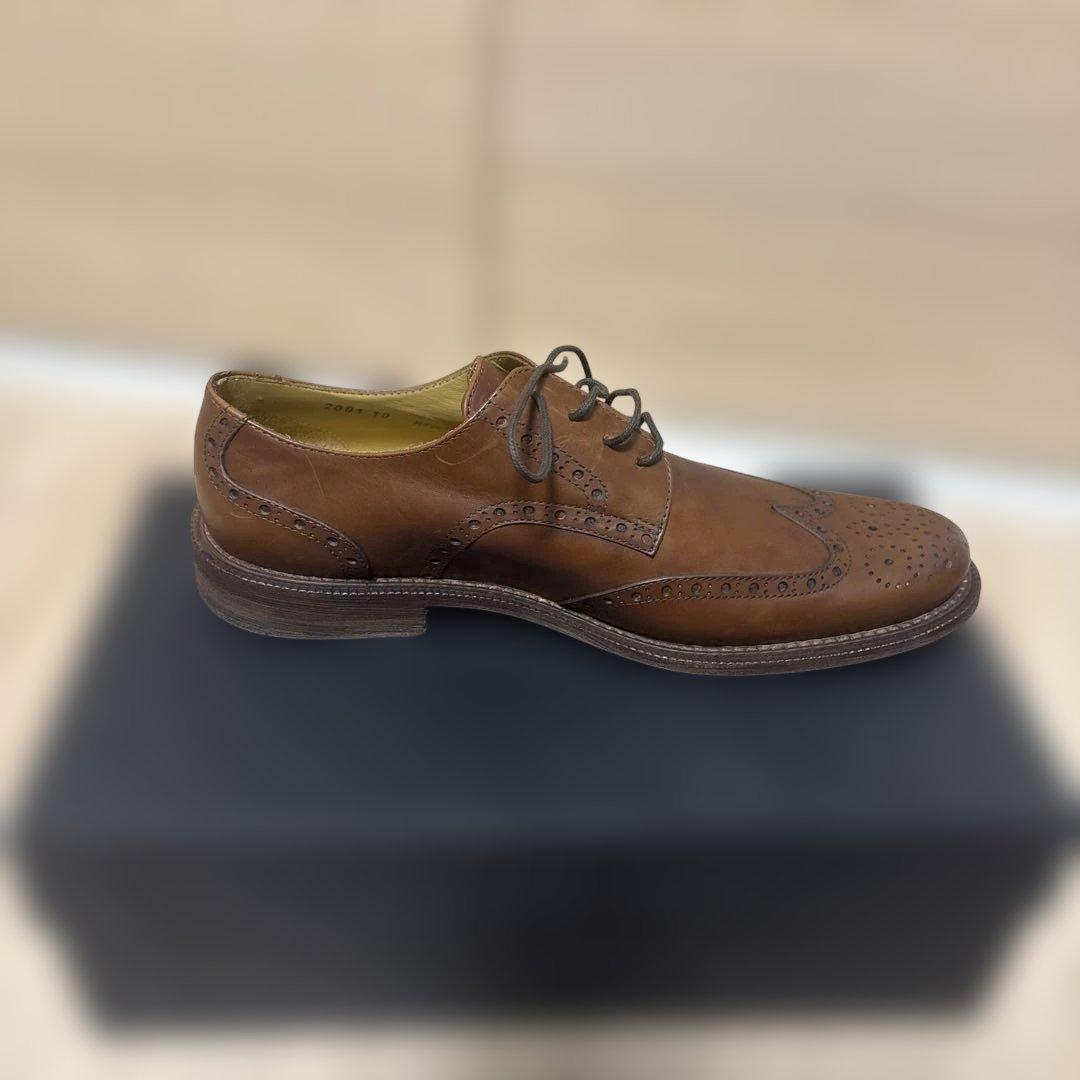 ブラウンレザー ウィングチップ ドレスシューズ