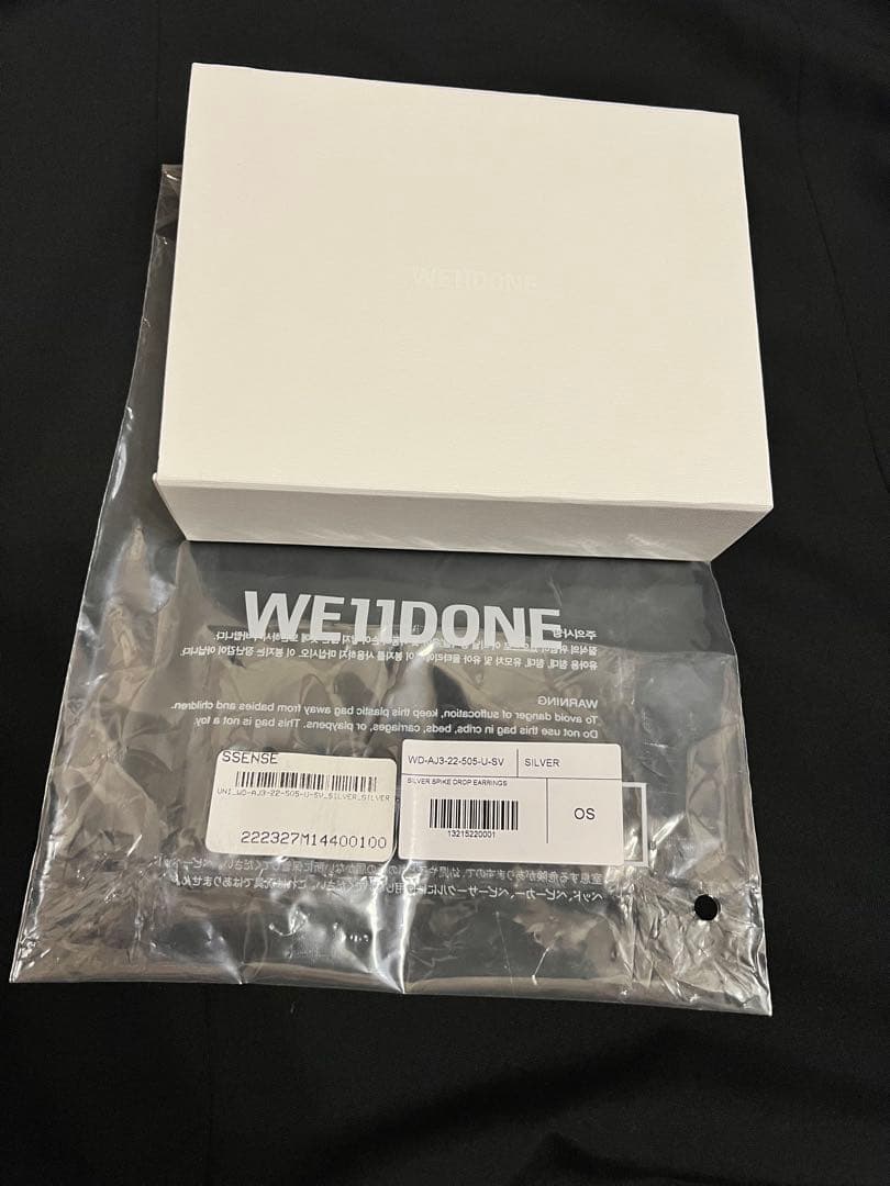 WE11DONE spike ドロップピアス　シルバー