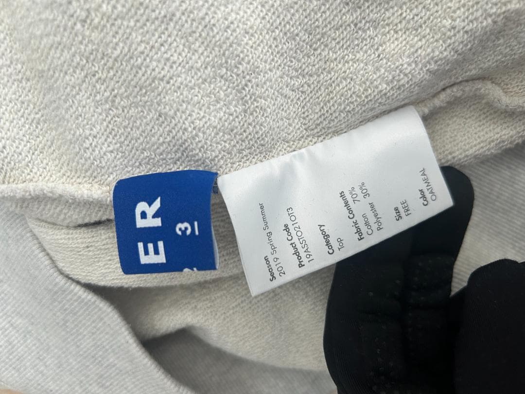 ADERERROR 19SS グレー クルーネック トレーナー