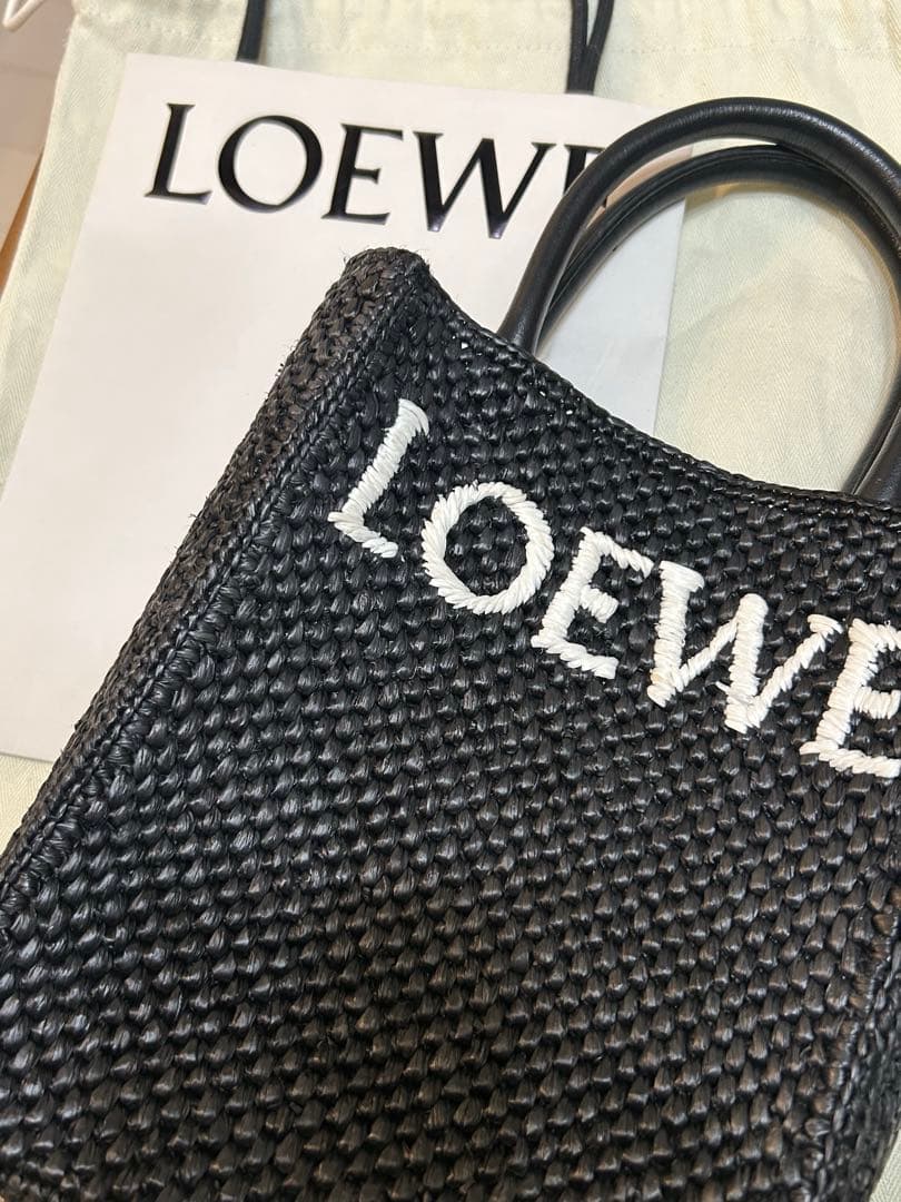 ロエベLOEWE ラフィア　トートバッグ　ショルダー　ロゴ
