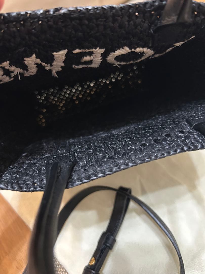 ロエベLOEWE ラフィア　トートバッグ　ショルダー　ロゴ