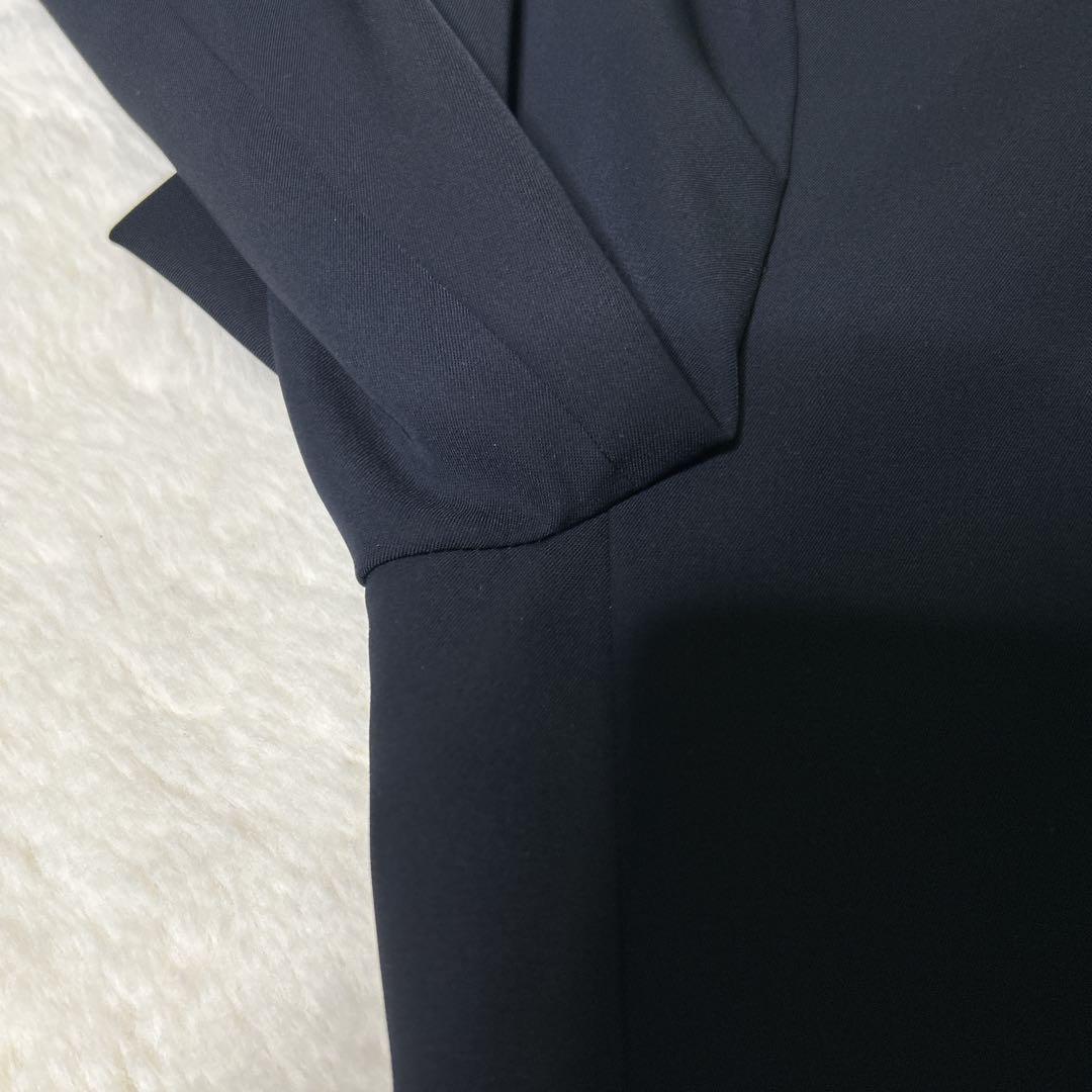 ✨美品✨UNTITLED スカートスーツ ノーカラー ネイビー 1サイズ 洗える