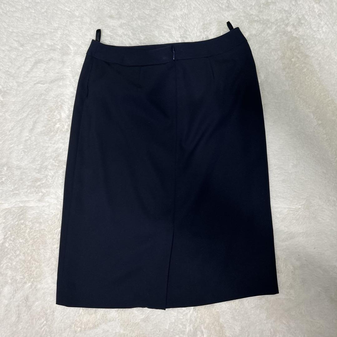 ✨美品✨UNTITLED スカートスーツ ノーカラー ネイビー 1サイズ 洗える