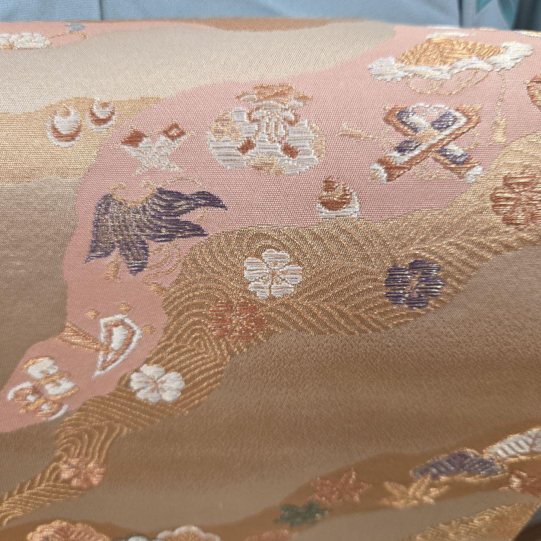 作家物訪問着4点フルセット、着物、袋帯、帯締め、帯揚げ