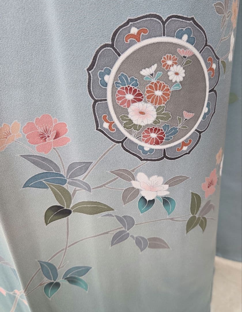 作家物訪問着4点フルセット、着物、袋帯、帯締め、帯揚げ