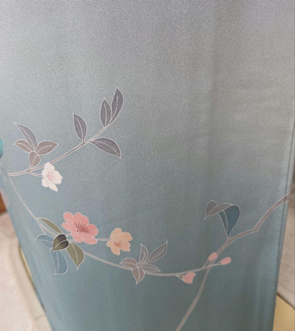 作家物訪問着4点フルセット、着物、袋帯、帯締め、帯揚げ