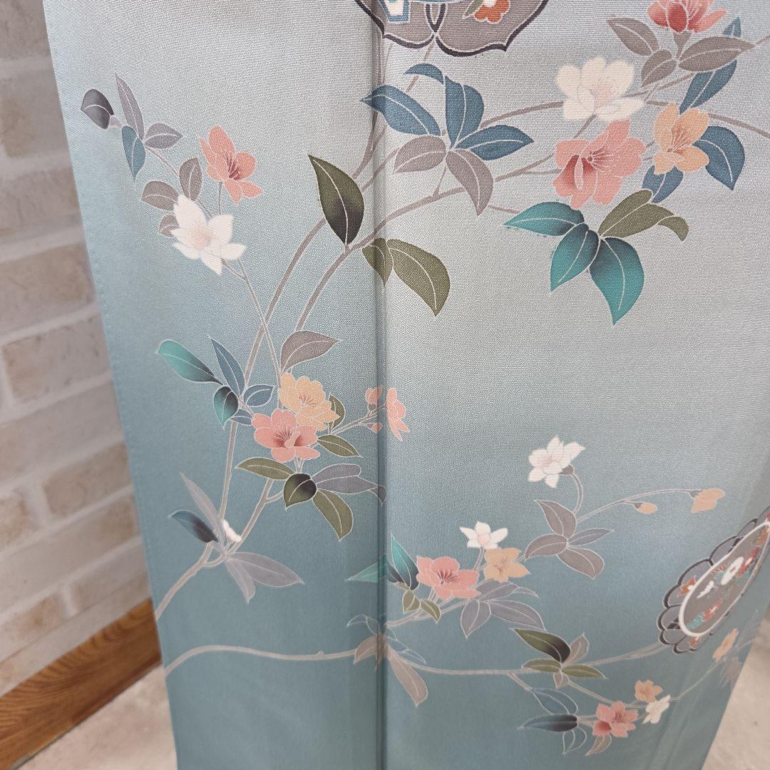 作家物訪問着4点フルセット、着物、袋帯、帯締め、帯揚げ