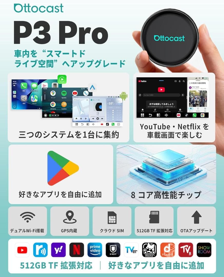 【新品】Ottocast OttoAibox P3 Pro オットキャスト