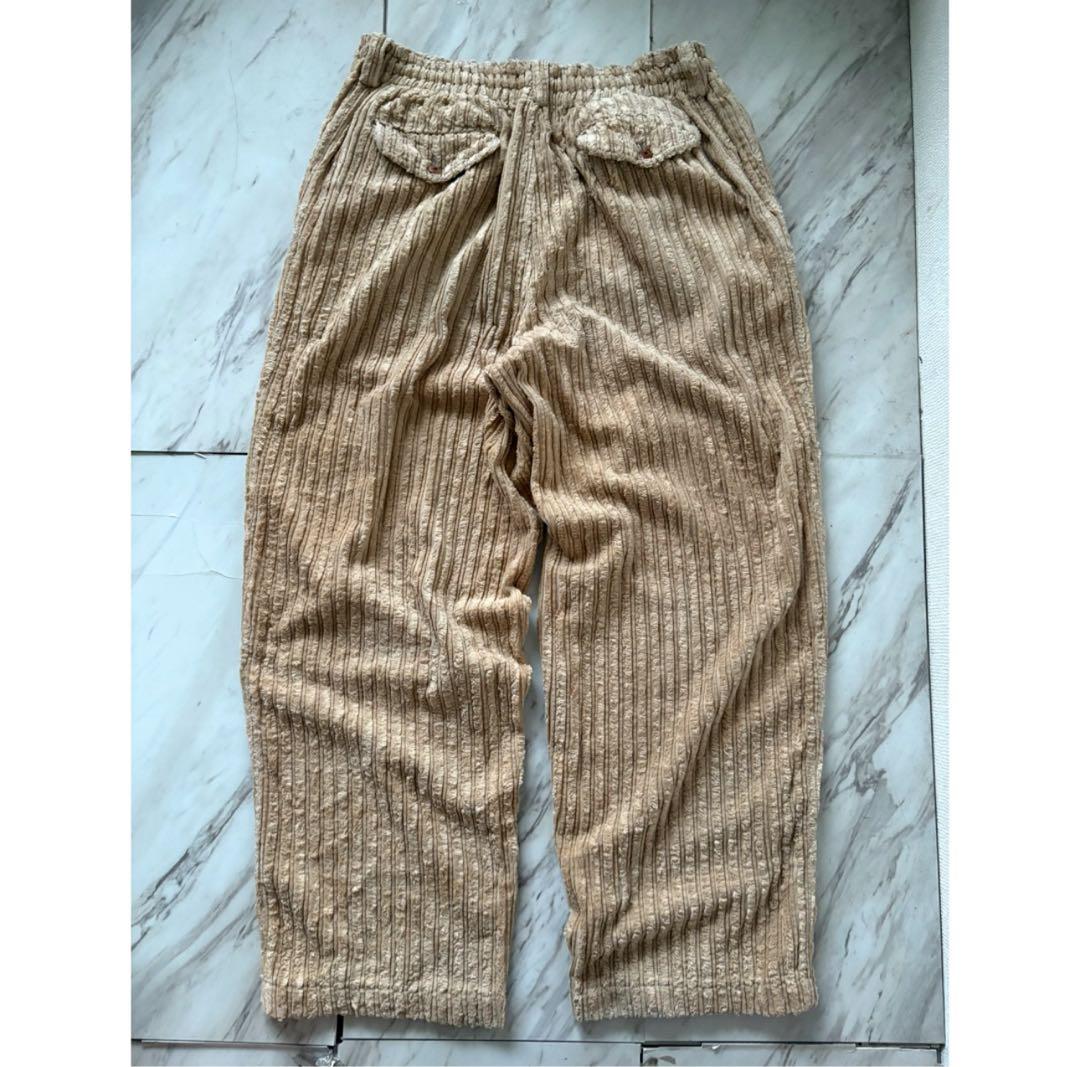 \"極太畝\" 00s ベージュ コーデュロイ 極太 バギー コーズ ワイドパンツ