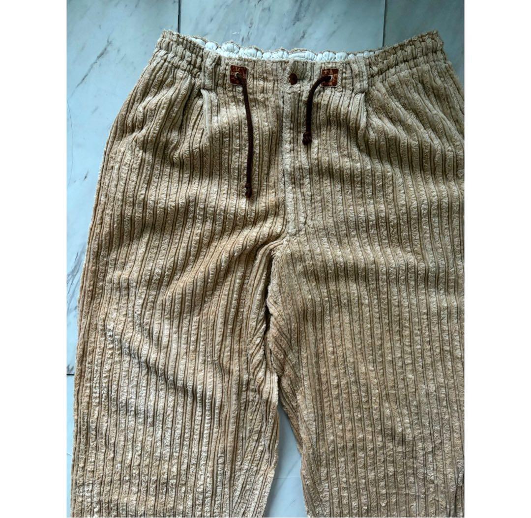 \"極太畝\" 00s ベージュ コーデュロイ 極太 バギー コーズ ワイドパンツ