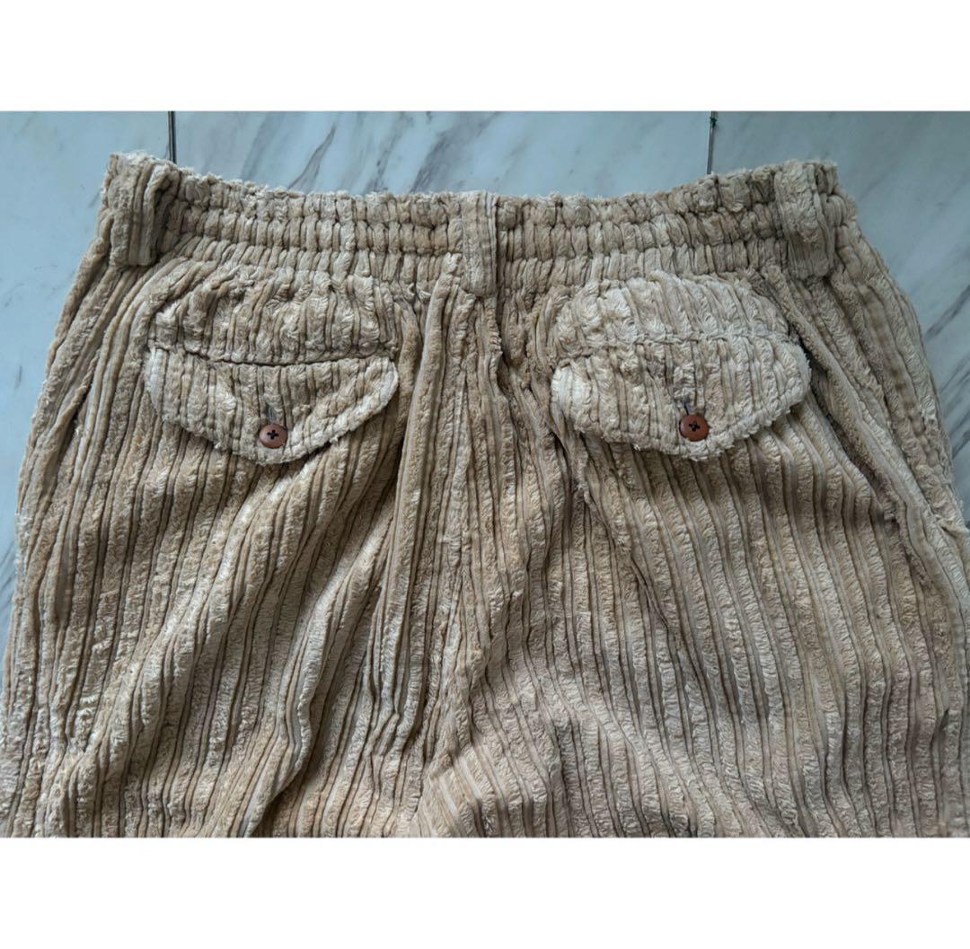 \"極太畝\" 00s ベージュ コーデュロイ 極太 バギー コーズ ワイドパンツ