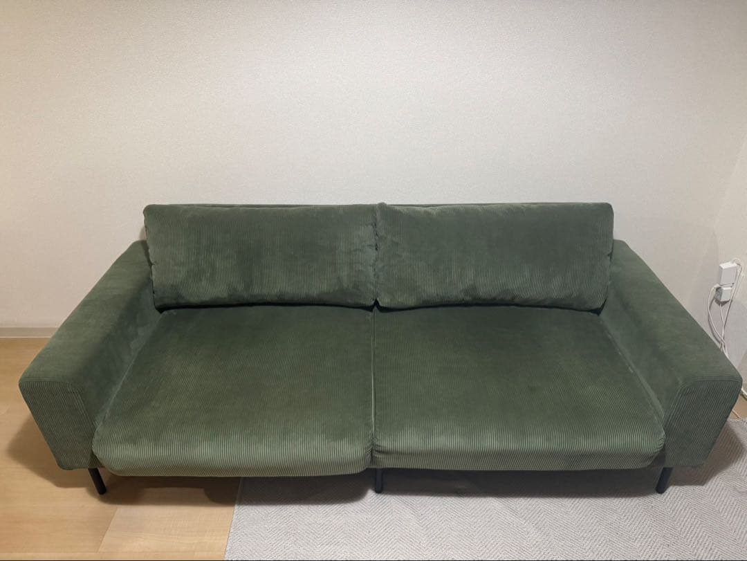プルートソファ2.5人掛け オリーブグリーン（コーデュロイ）CRASH GATE