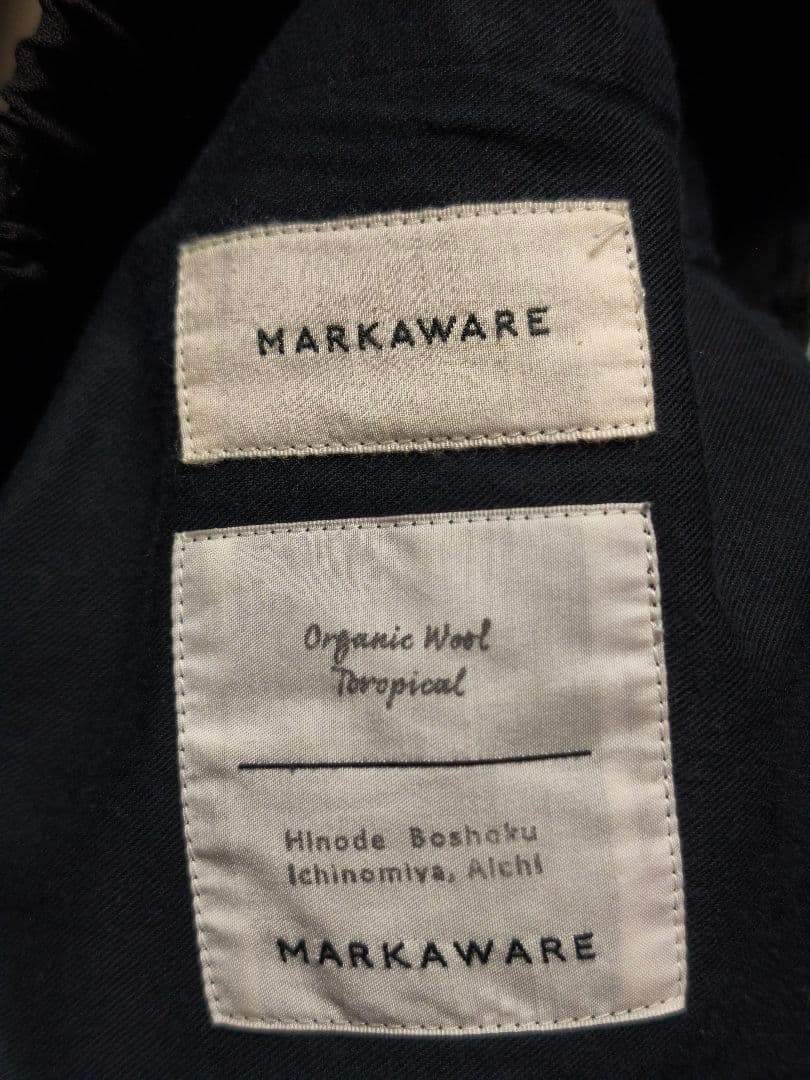MARKAWARE ウールトロピカル　ストレートトラウザー　ブラック　サイズ1