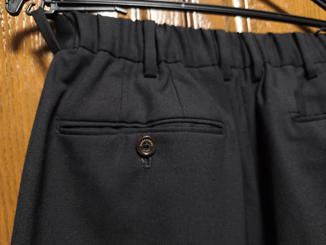 MARKAWARE ウールトロピカル　ストレートトラウザー　ブラック　サイズ1