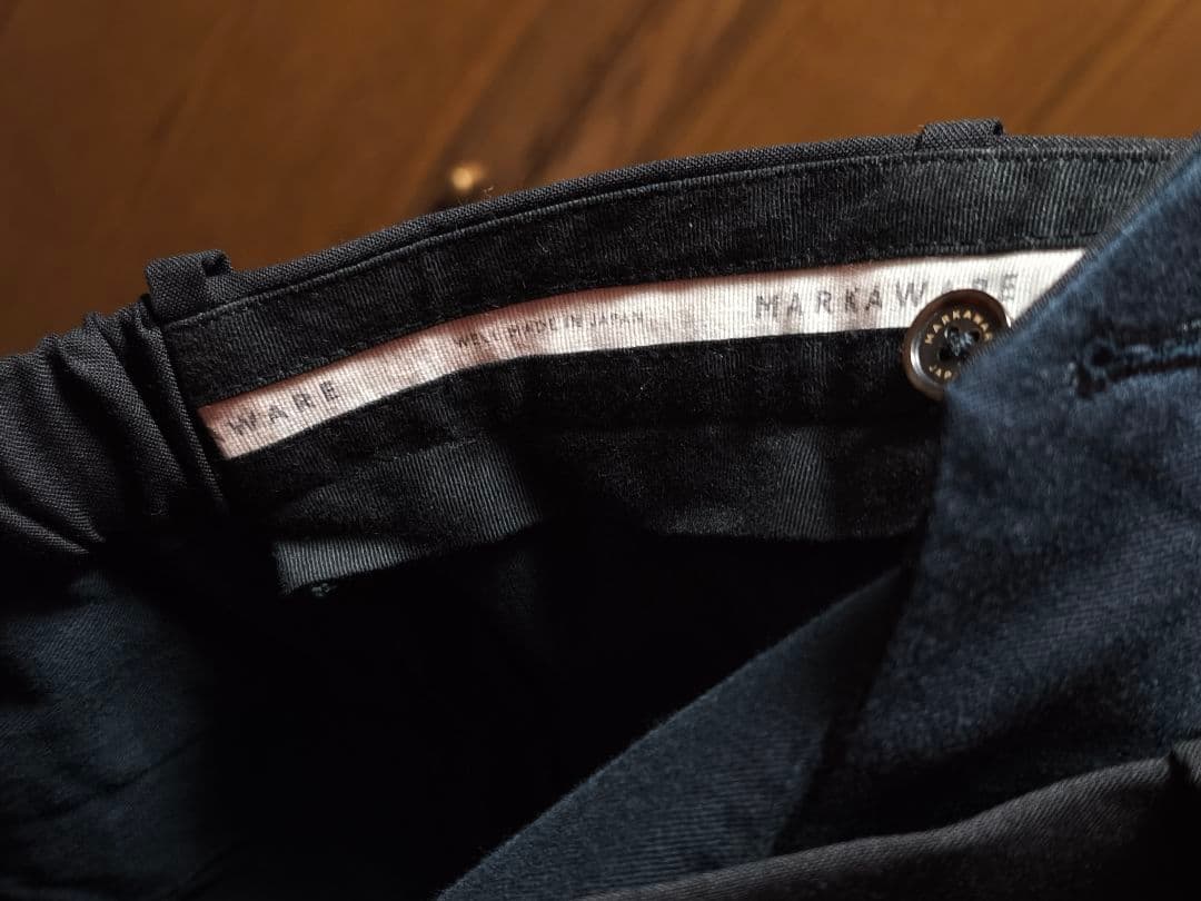 MARKAWARE ウールトロピカル　ストレートトラウザー　ブラック　サイズ1