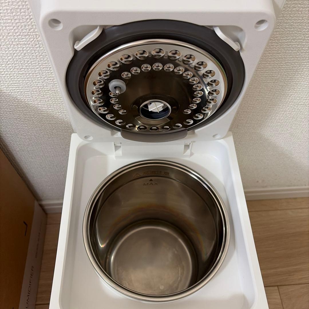 山善 スチーム式加湿器 BEAR-S34(W) ホワイト