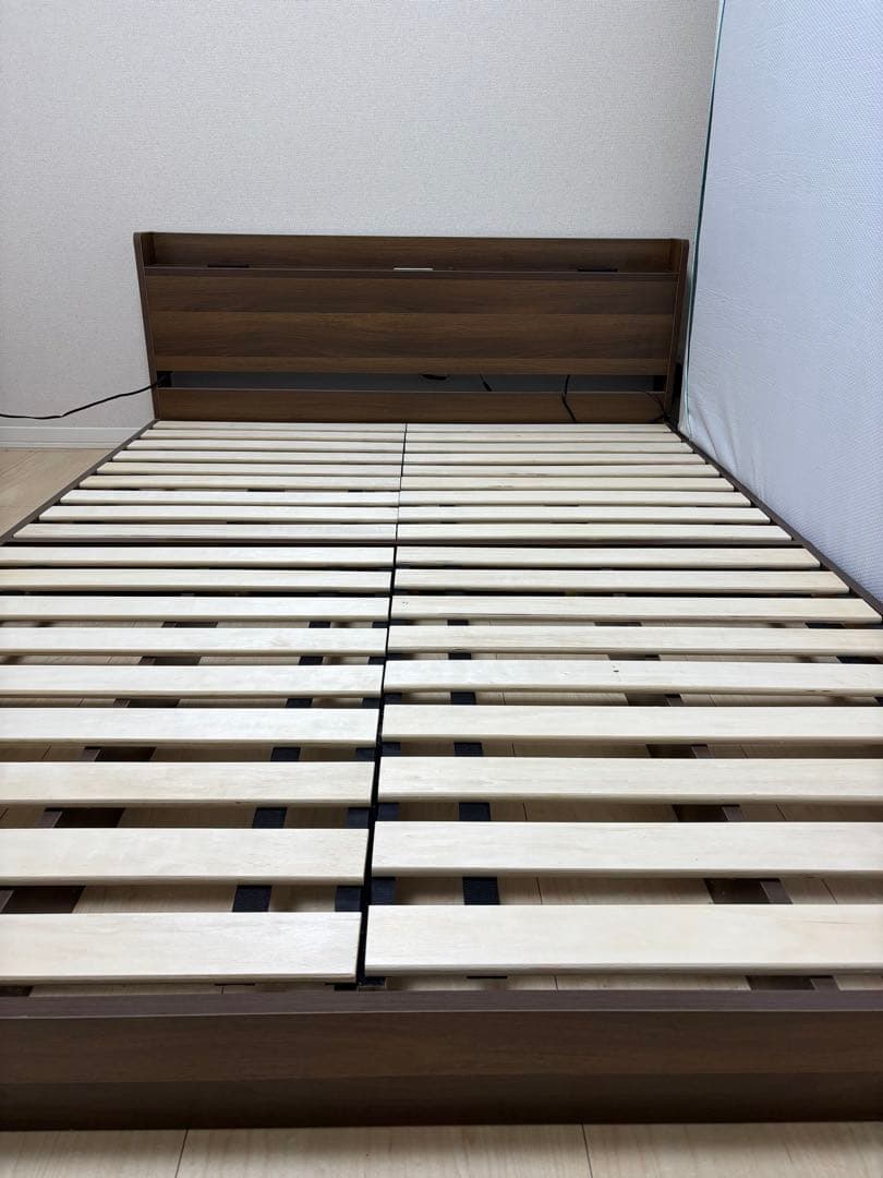 【10/31まで】Bed Style 照明・電源付ベッド (ダブル) フレーム