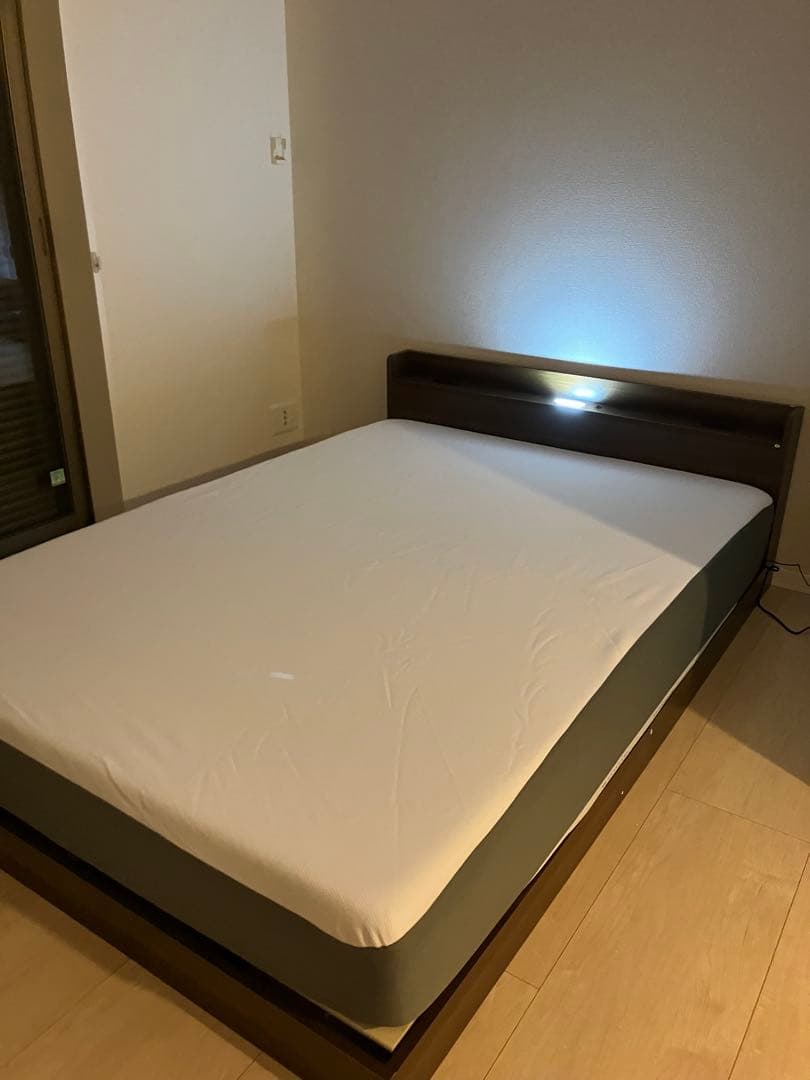 【10/31まで】Bed Style 照明・電源付ベッド (ダブル) フレーム