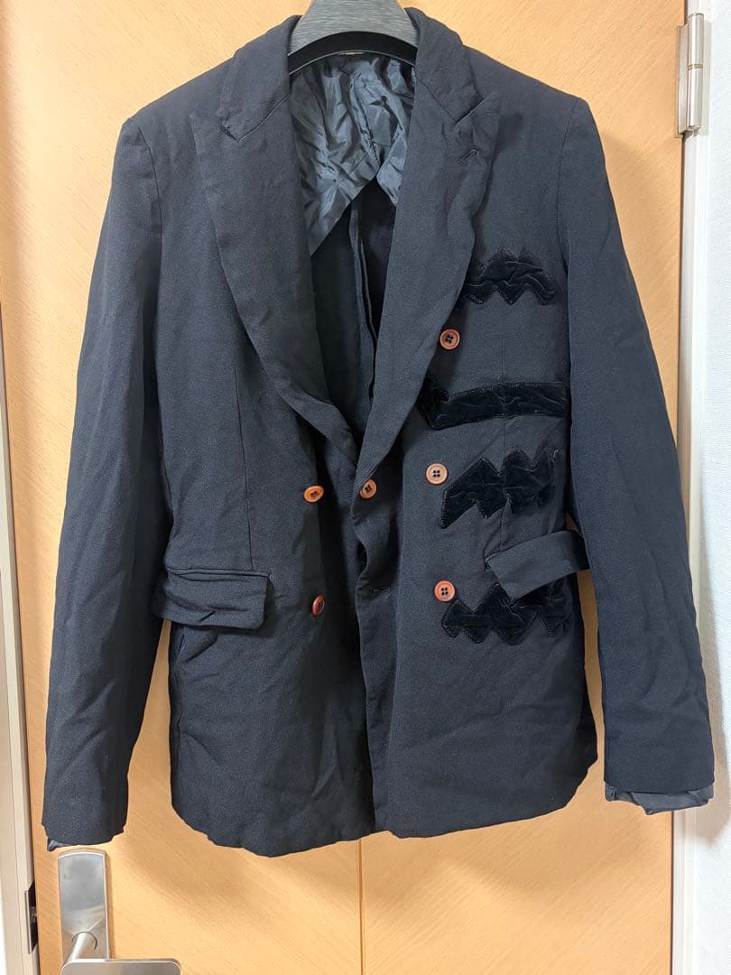 コムデギャルソンオムプリュス ポリ縮絨　ピークドラペル　テーラードジャケット
